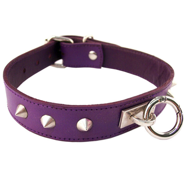 Rouge Garments Purple Studded ORing Studded Collar - XToys UK