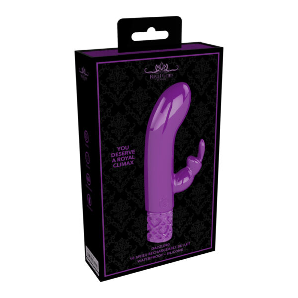 Royal Gems Dazzling Rechargeable Rabbit Bullet Purple - XToys UK