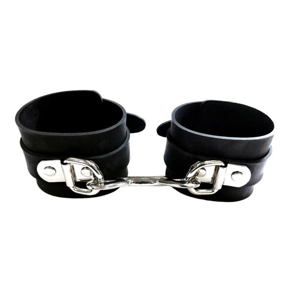 Rouge Garments Black Rubber Ankle Cuffs - XToys UK