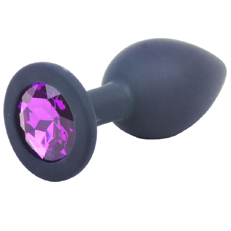 Small Black Jewelled Silicone Butt Plug - XToys UK