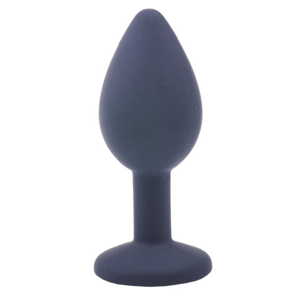 Small Black Jewelled Silicone Butt Plug - XToys UK