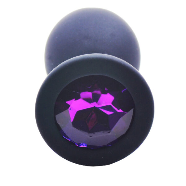 Small Black Jewelled Silicone Butt Plug - XToys UK