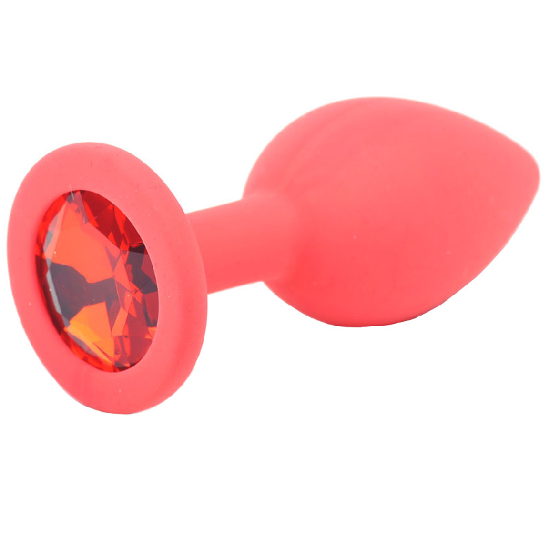 Small Red Jewelled Silicone Butt Plug - XToys UK