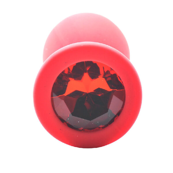 Large Red Jewelled Silicone Butt Plug - XToys UK