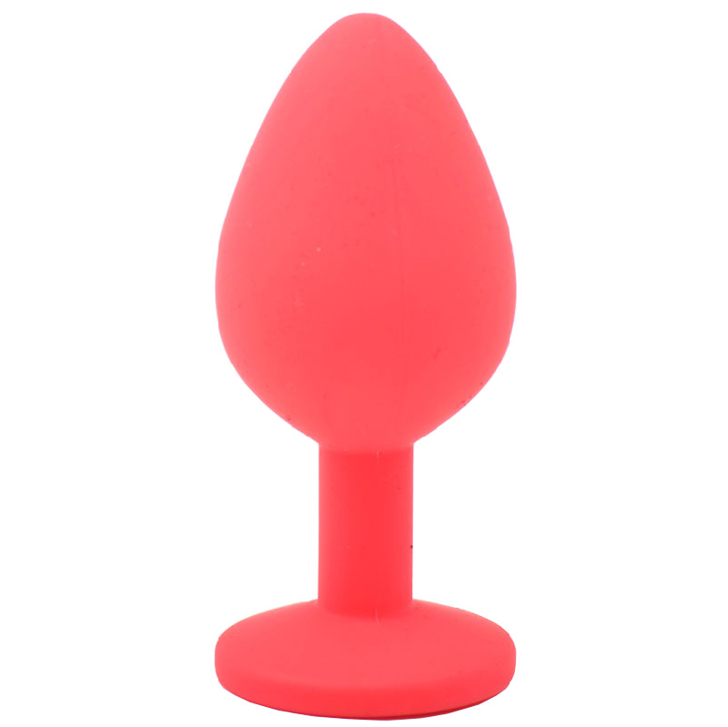 Medium Red Jewelled Silicone Butt Plug - XToys UK