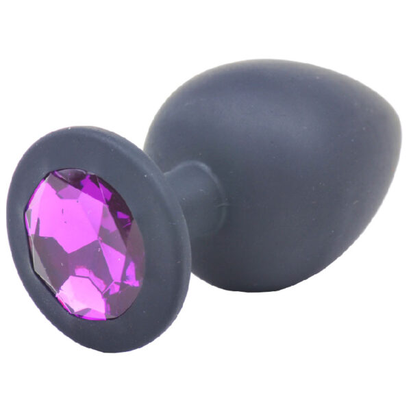 Large Black Jewelled Silicone Butt Plug - XToys UK