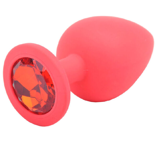 Large Red Jewelled Silicone Butt Plug - XToys UK