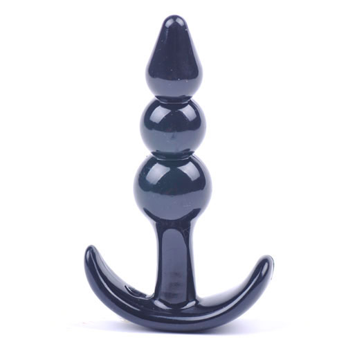 Small Black Beaded Anal Plug - XToys UK