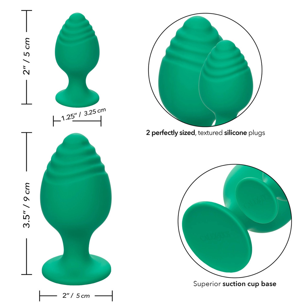 Cheeky Butt Plug Duo Green - XToys UK