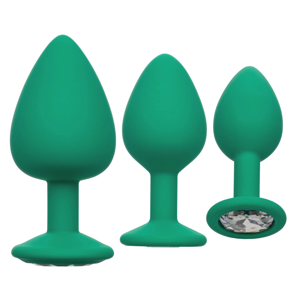 Cheeky Gems Butt Plugs 3 Piece Set Green - XToys UK