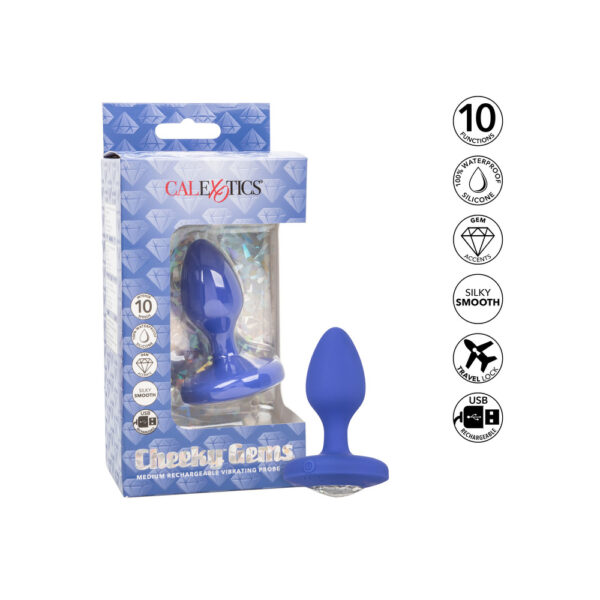 Cheeky Gems Medium Rechargeable Vibrating Butt Plug - XToys UK