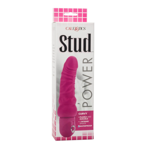 Power Stud Curvy Vibrator Waterproof Pink 6.75 Inch - XToys UK