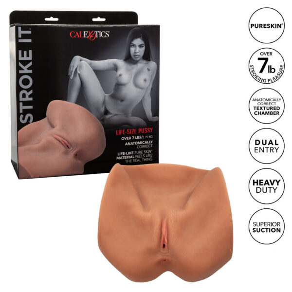 Stroke It Life Size Pussy Flesh Brown - XToys UK