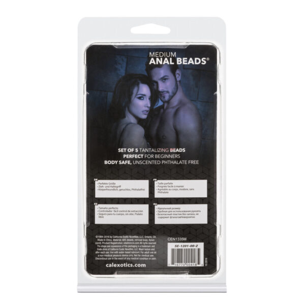 Medium Pleasure Anal Beads Assorted Colours - XToys UK