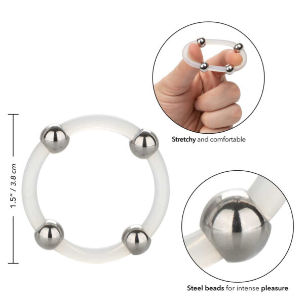 Steel Beaded Silicone Ring Large - XToys UK