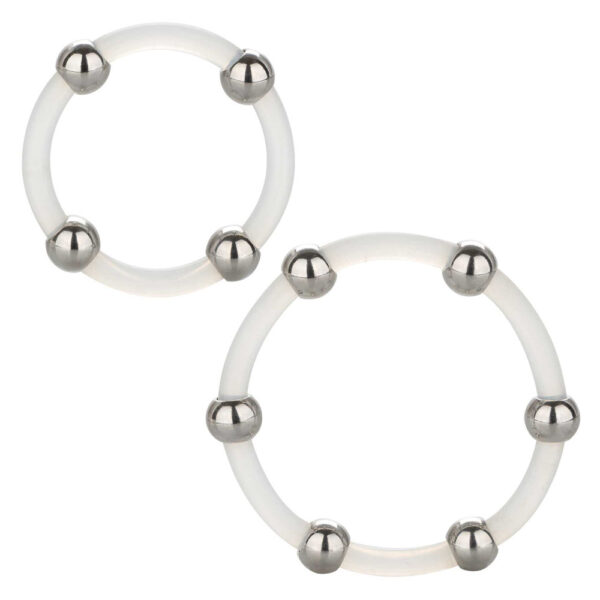 Steel Beaded Silicone Ring Set - XToys UK