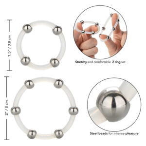 Steel Beaded Silicone Ring Set - XToys UK