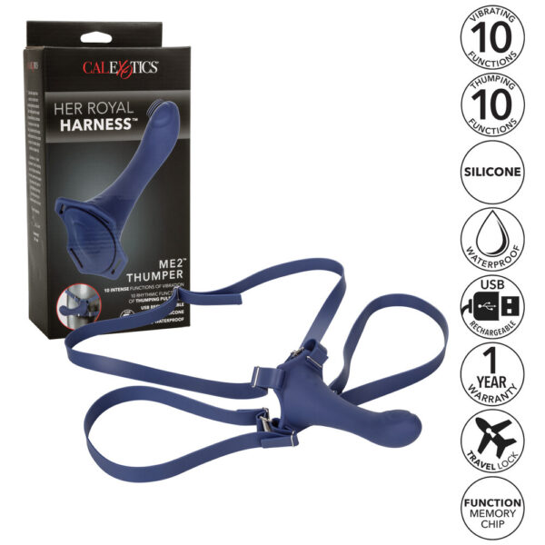 Her Royal Harness Me2 Thumper Strap On With Rechargeable Vibe - XToys UK