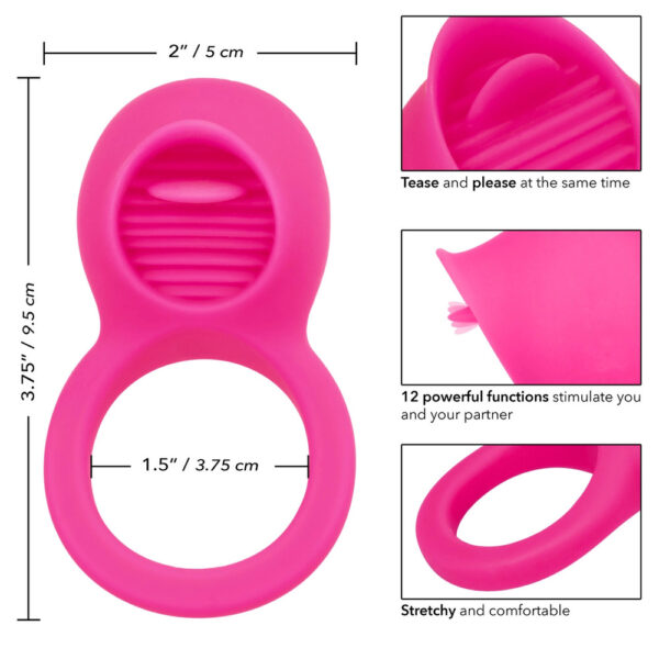 Rechargeable Teasing Tongue Enhancer Cock Ring - XToys UK