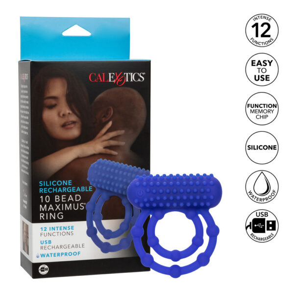 10 Bead Maximus Rechargeable Cock Ring - XToys UK