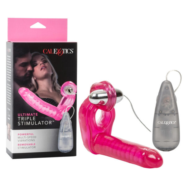 Ultimate Triple Stimulator Vibrating Cock Ring With Dong - XToys UK