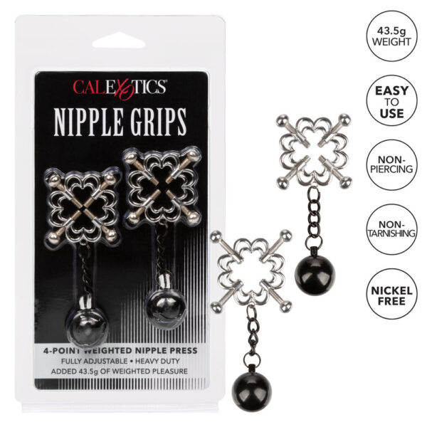 Nipple Grips  4 Point Weighted Nipple Press - XToys UK