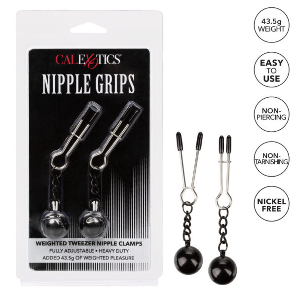 Nipple Grips Weighted Tweezer Nipple Clamps - XToys UK