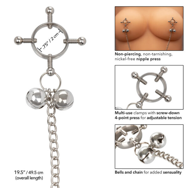 Nipple Grips 4 Point Nipple Press With Bells - XToys UK