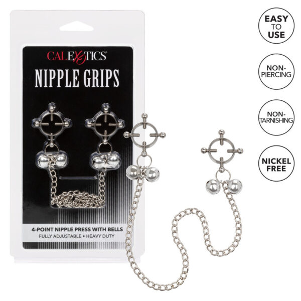 Nipple Grips 4 Point Nipple Press With Bells - XToys UK