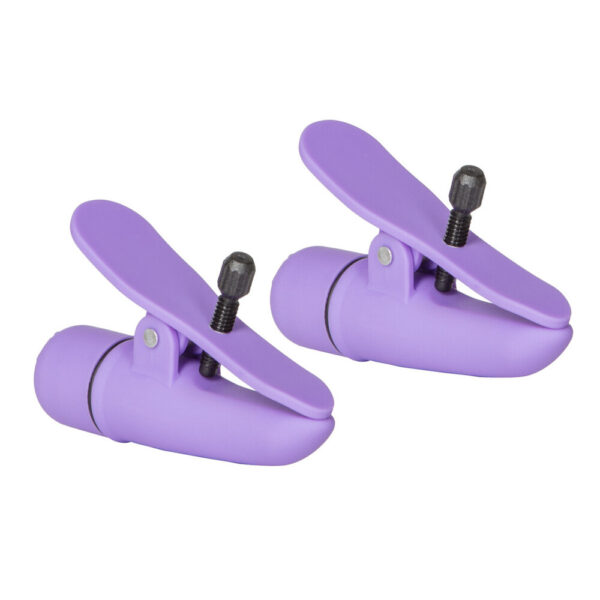 Nipplettes Virbrating Adjustable Purple Nipple Clamps - XToys UK