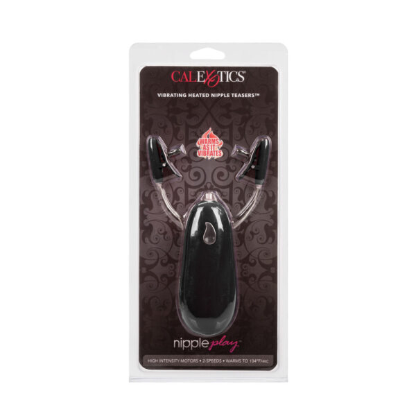 Heated Vibrating Nipple Teasers Black - XToys UK