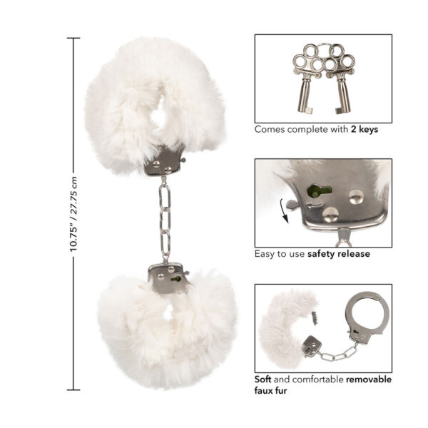 Ultra Fluffy Furry Cuffs White - XToys UK