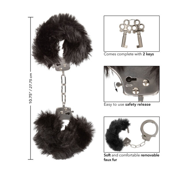 Ultra Fluffy Furry Cuffs Black - XToys UK