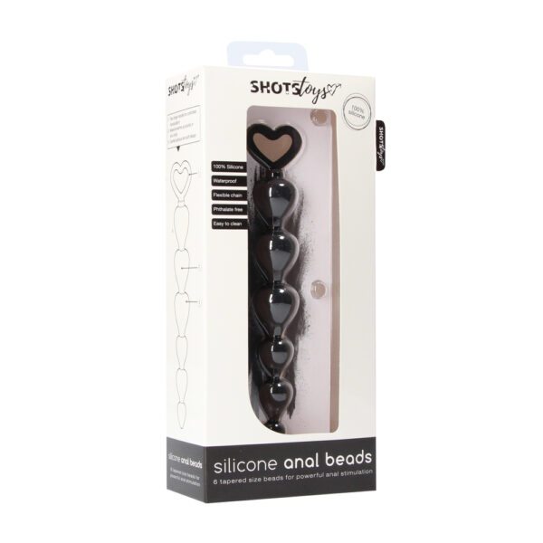 Black Silicone Anal Beads - XToys UK