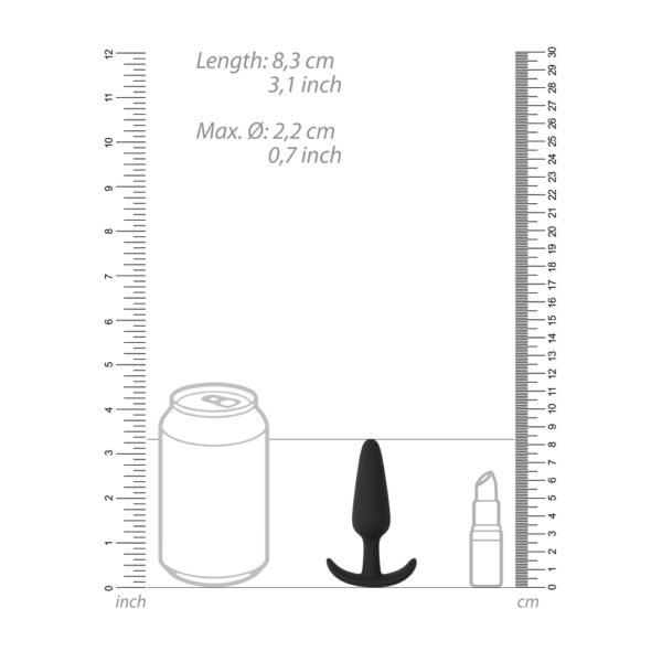 Beginners Size Slim Butt Plug Black - XToys UK