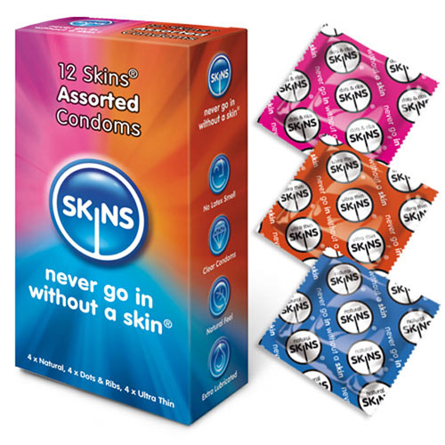 Skins Condoms Assorted 12 Pack - XToys UK