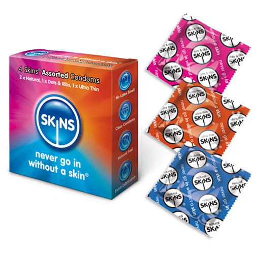 Skins Condoms Assorted 4 Pack - XToys UK