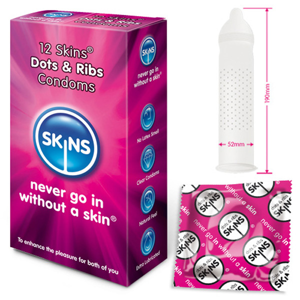 Skins Condoms Dots And Ribs 12 Pack - XToys UK