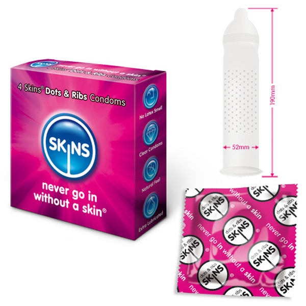 Skins Condoms Dots And Ribs 4 Pack - XToys UK