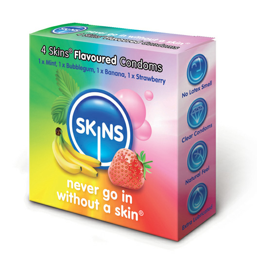 Skins Condoms Flavoured 4 Pack - XToys UK