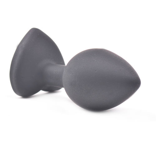 Small Heart Shaped Diamond Base Black Butt Plug - XToys UK