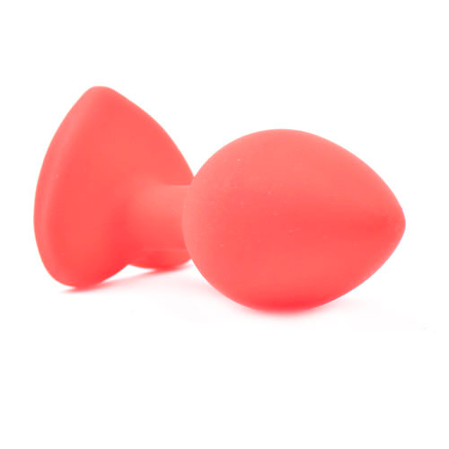 Small Heart Shaped Diamond Base Red Butt Plug - XToys UK