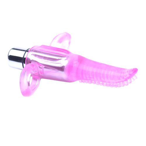 Clear Pink Vibrating Tongue Finger Vibrator - XToys UK