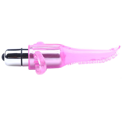 Clear Pink Vibrating Tongue Finger Vibrator - XToys UK