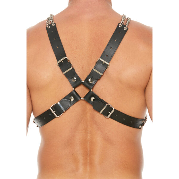 Heavy Duty Leather And Chain Body Harness - XToys UK