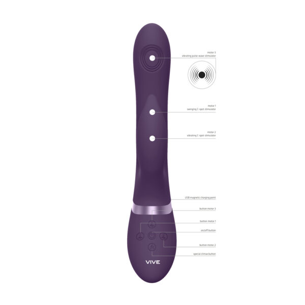 Vive Aimi Pulse Wave And Vibrate G Spot Vibrator Purple - XToys UK