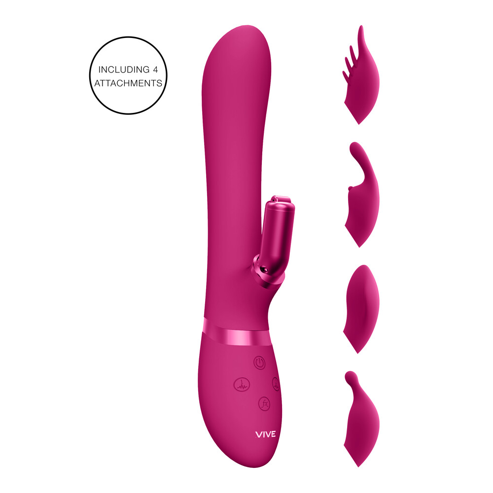 Vive Chou Double Action Interchangeable Rabbit Vibrator Pink - XToys UK