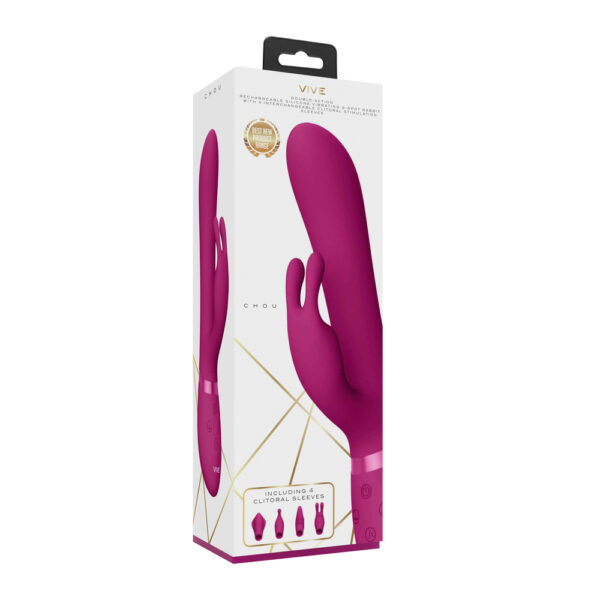 Vive Chou Double Action Interchangeable Rabbit Vibrator Pink - XToys UK