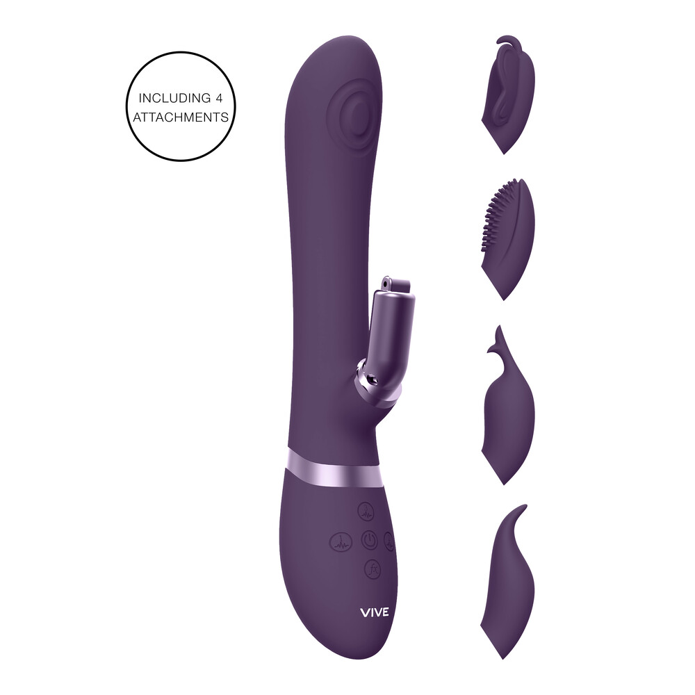 Vive Etsu Interchangeable Rabbit Vibrator Purple - XToys UK