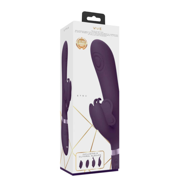 Vive Etsu Interchangeable Rabbit Vibrator Purple - XToys UK